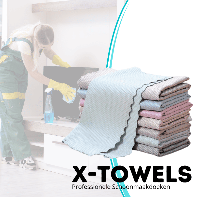 X-TOWELS™ Professionele Schoonmaakdoekjes voor streeploos schoonmaken