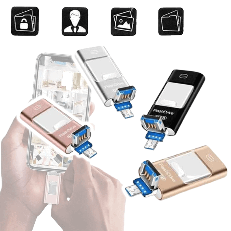 Draagbare USB-flashdrive voor iPhone, iPad en Android