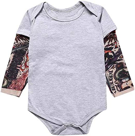 CoolKid™ - Stoere Baby Romper met Tattoo Mouwen