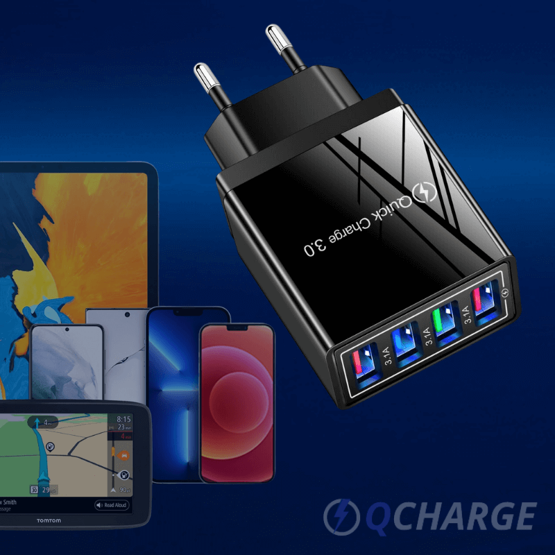 QCharge 3.0 4 Poorts Snellader